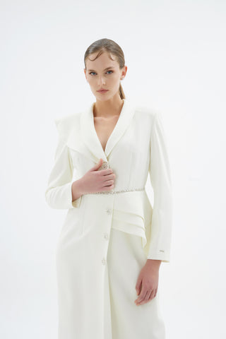Liana Tailored Jacket Dress – Ecru