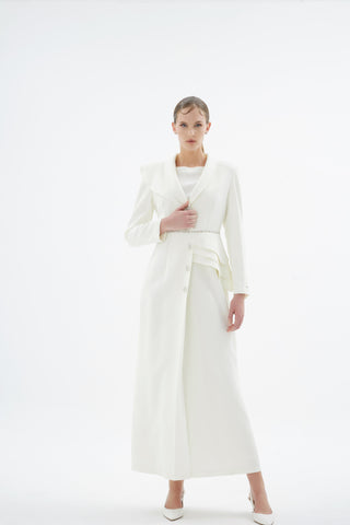 Liana Tailored Jacket Dress – Ecru