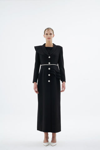 Liana Tailored Jacket Dress – Black