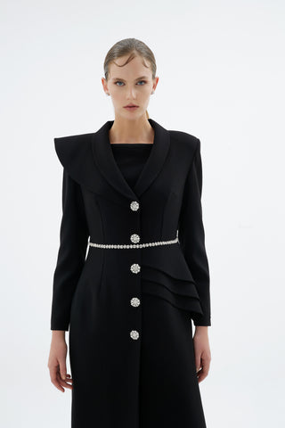 Liana Tailored Jacket Dress – Black