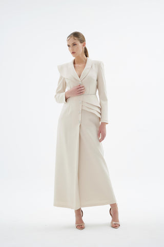Liana Tailored Jacket Dress – Stone