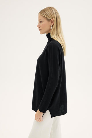Lilyum Turtleneck Knit Sweater – Black