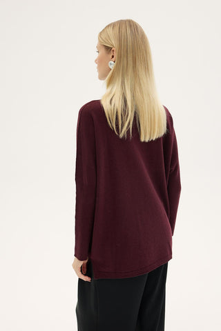 Lilyum Turtleneck Knit Sweater – Cherry