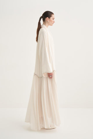 Lina Crystal Abaya Beige