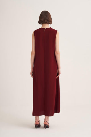 Lina Sleeveless Maxi Dress – Burgundy