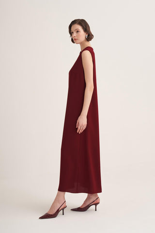 Lina Sleeveless Maxi Dress – Burgundy