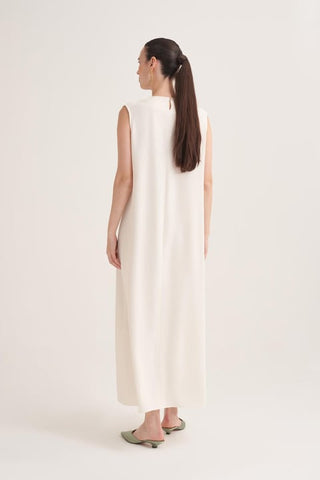 Lina Sleeveless Maxi Dress – Cream