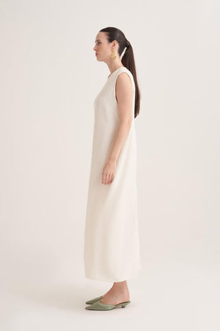 Lina Sleeveless Maxi Dress – Cream