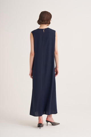 Lina Sleeveless Maxi Dress – Navy Blue