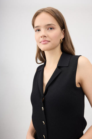 Lorisse Knit Vest – Black