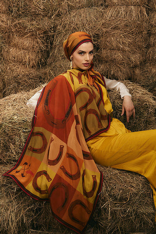 Luna Silk Shawl Beige-Tan