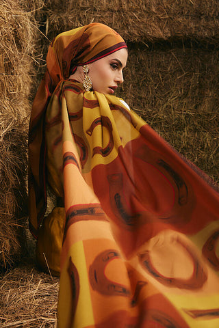 Luna Silk Shawl Beige-Tan
