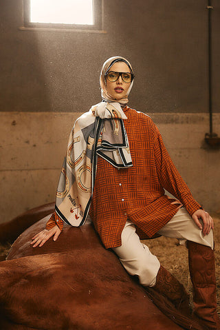 Luna Silk Shawl Gray