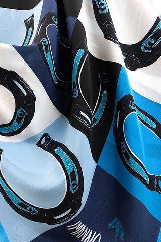 Luna Silk Shawl Navy Blue