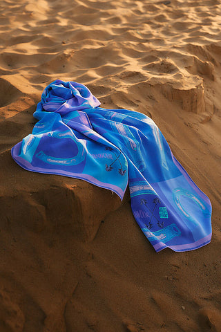 Luna Silk Shawl Blue
