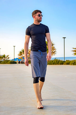 Marina Gray Men's Modest Swim Shorts