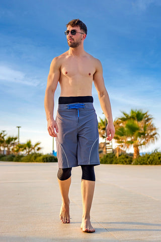 Marina Gray Men's Modest Swim Shorts