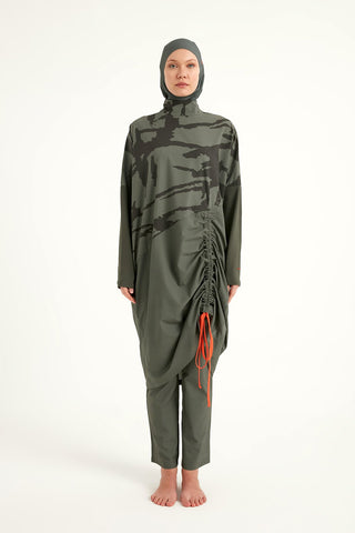 Khaki Full Coverage Modest Swimwear Burkini Set M2516