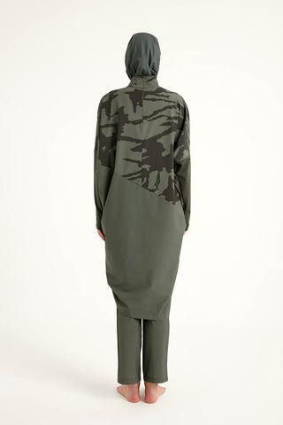 Khaki Full Coverage Modest Swimwear Burkini Set M2516