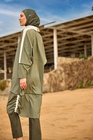 Modest Full Coverage Swimsuit – Khaki