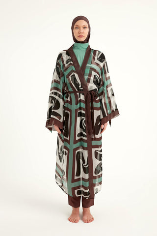 Silky Full Coverage Modest Kimono – Marina P2510 Brown