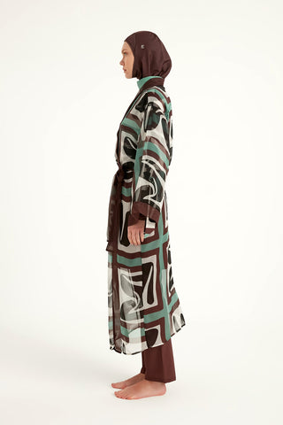 Silky Full Coverage Modest Kimono – Marina P2510 Brown