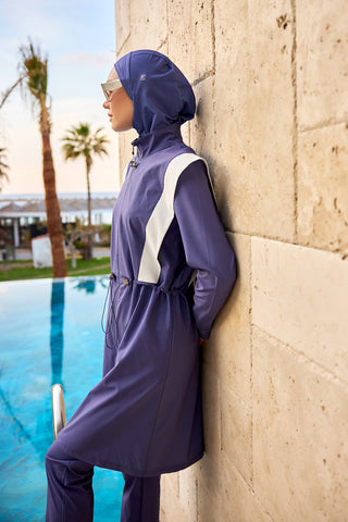 Marina Full Coverage Modest Swimsuit - Indigo