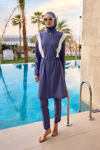 Marina Full Coverage Modest Swimsuit - Indigo
