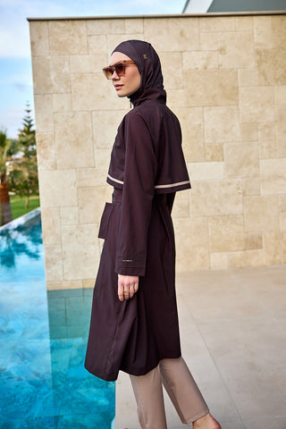 Marina Brown Full Coverage Modest Swimwear Burkini Set M2533