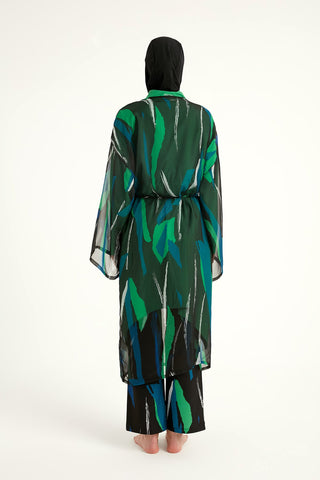 Silky Modest Full Coverage Kimono – Lightweight Elegant Swim Cover P2503-1