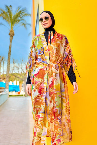 Silky Modest Full Coverage Kimono – Lightweight Elegant Beach Cover