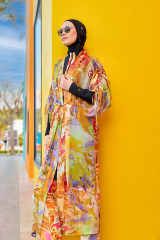 Silky Modest Full Coverage Kimono – Lightweight Elegant Beach Cover