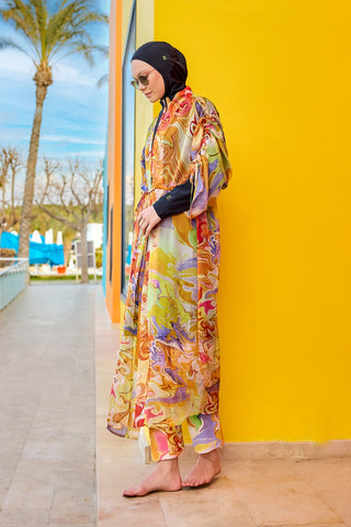 Silky Modest Full Coverage Kimono – Lightweight Elegant Beach Cover