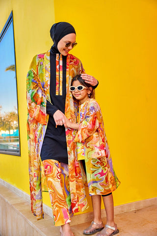 Silky Modest Full Coverage Kimono – Lightweight Elegant Beach Cover