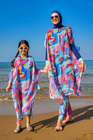 Marina Girls Beach Cover Up Chiffon Kimono Colorful - CP2502
