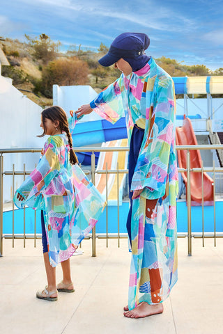 Marina Kids Chiffon Beach Cover-Up - Blue