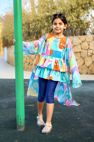 Marina Kids Chiffon Beach Cover-Up - Blue
