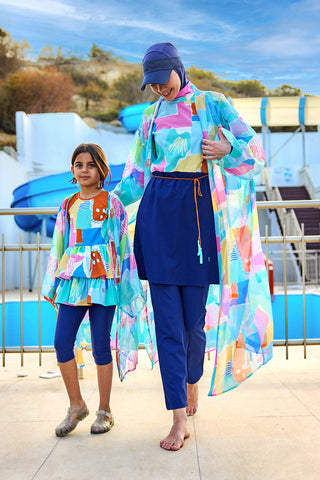 Marina Kids Chiffon Beach Cover-Up - Blue
