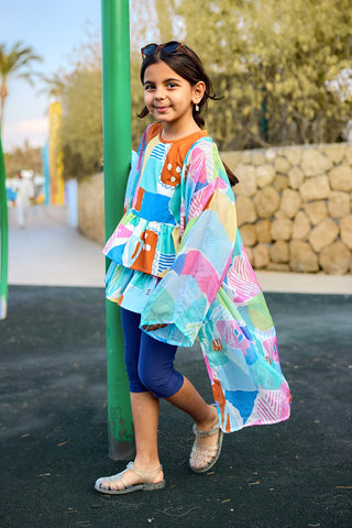 Marina Kids Chiffon Beach Cover-Up - Blue