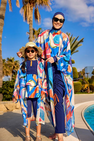 Marina Kids Beach Cover Up Chiffon Kimono - Colorful