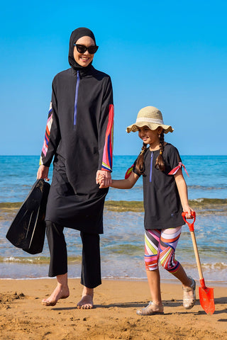 Marina Kids Beach Cover Up Lightweight Kimono - Colorful