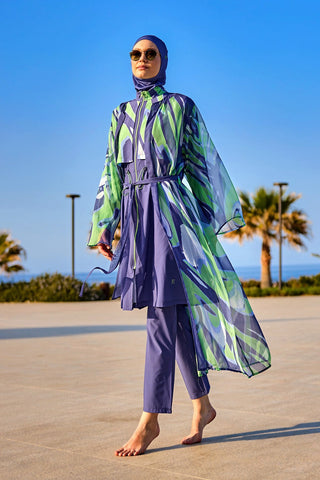 Marina Colorful Patterned Silky Kimono