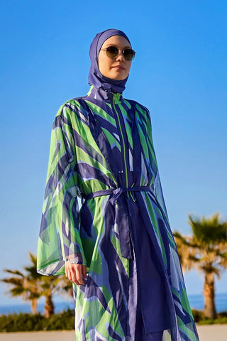 Marina Colorful Patterned Silky Kimono