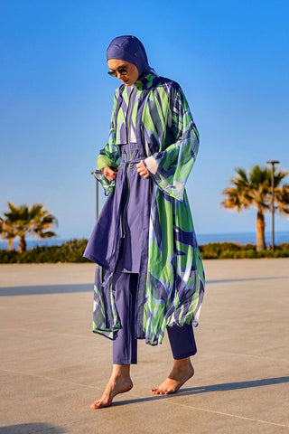 Marina Colorful Patterned Silky Kimono