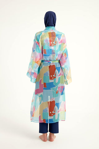 Silky Modest Full Coverage Kimono – Lightweight Elegant Beach Cover P2506