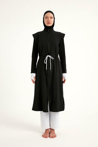 Black Full Coverage Islamic Swimwear Burkini Set M2501-2