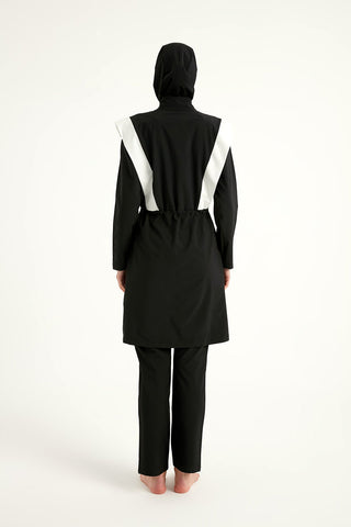 Black Adjustable Waist Modest Burkini Set M2526-1