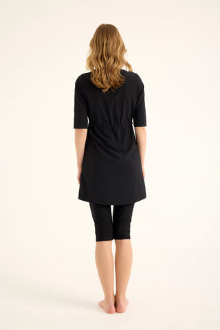Marina Black Modest Half-Coverage Swimsuit