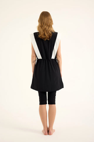 Marina Black Modest Half-Coverage Swimsuit