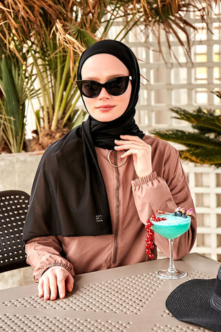 Black Blue Mesh Practical Shawl Cap B2401